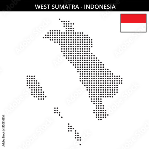 Medium dots map of west-sumatra in Indonesia