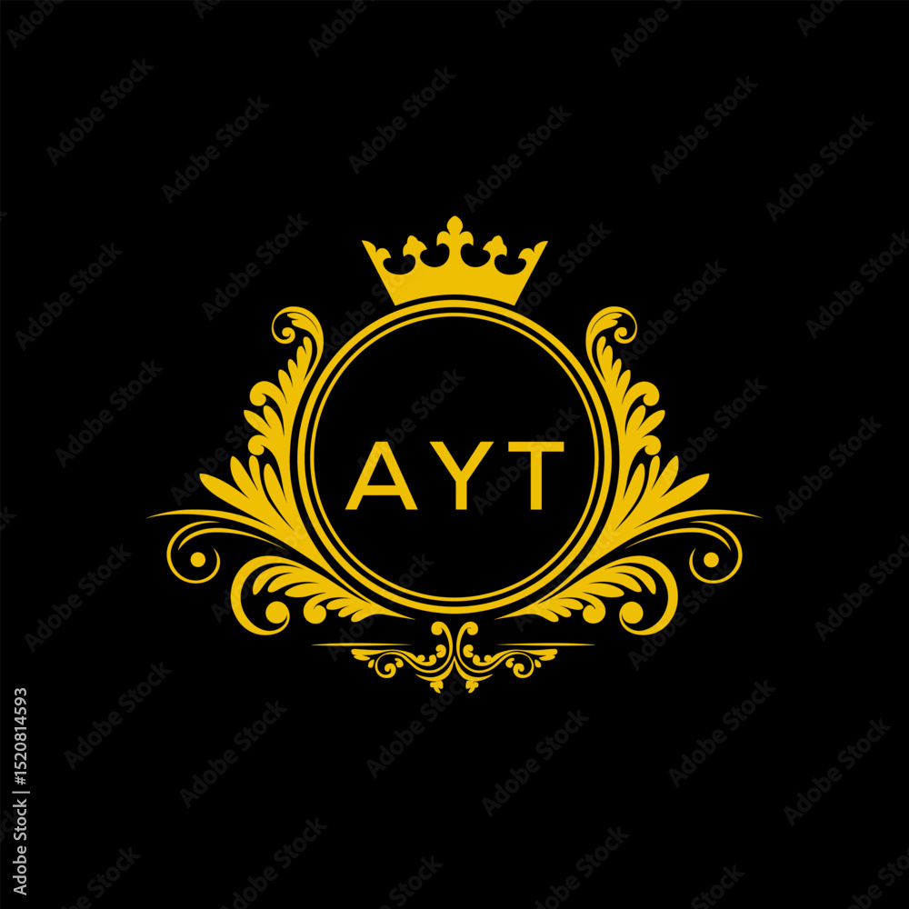 Fototapeta premium Initial AYT Letter Linked Logo for business and company identity. Modern AYT Letter Logo Vector Template with modern trendy golden logo.