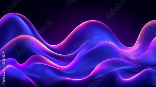 Wallpaper Mural Dynamic flowing waves animation digital art abstract design dark background high-tech vibe Torontodigital.ca