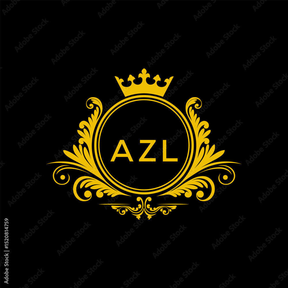 Fototapeta premium Initial AZL Letter Linked Logo for business and company identity. Modern AZL Letter Logo Vector Template with modern trendy golden logo. 