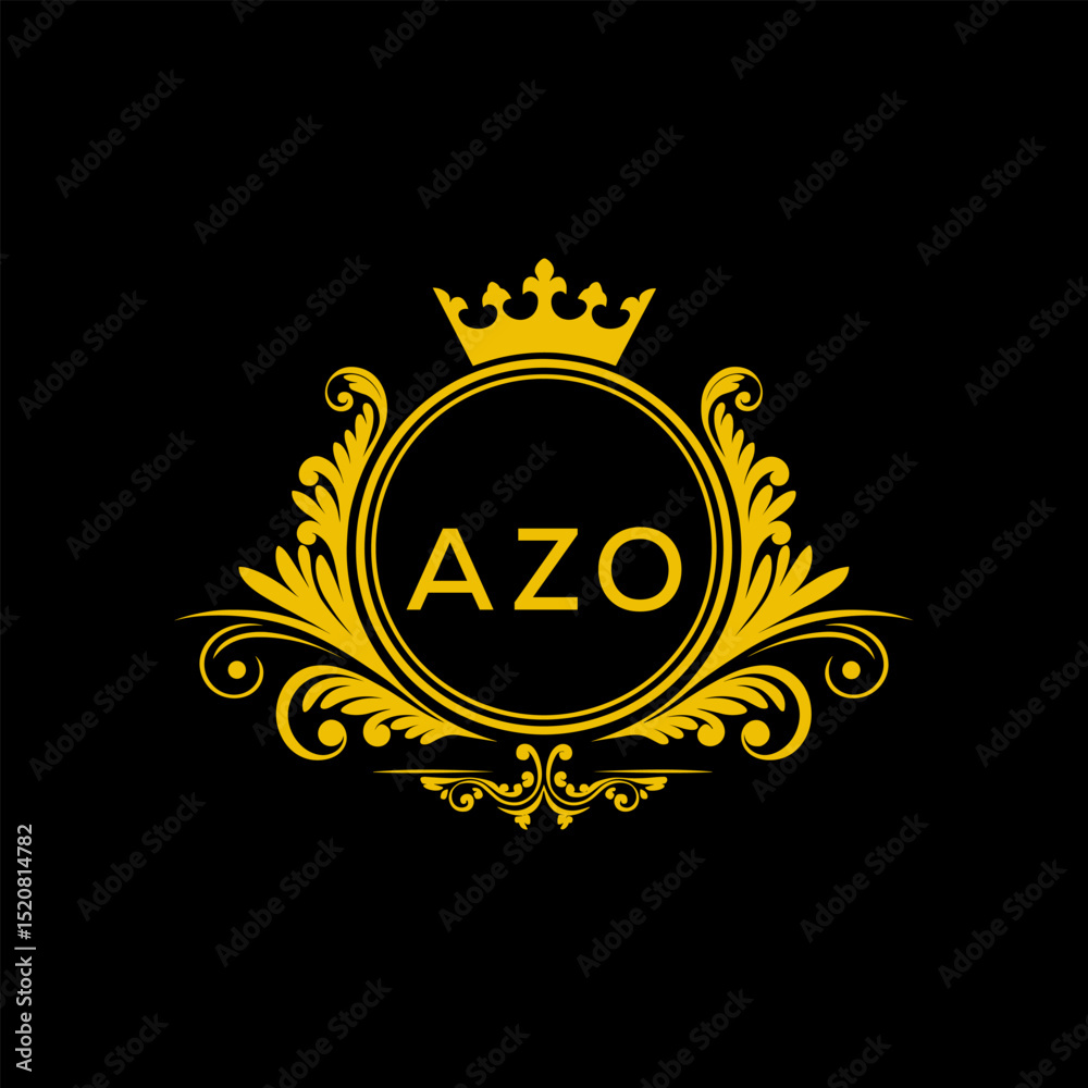 Naklejka premium Initial AZO Letter Linked Logo for business and company identity. Modern AZO Letter Logo Vector Template with modern trendy golden logo. 
