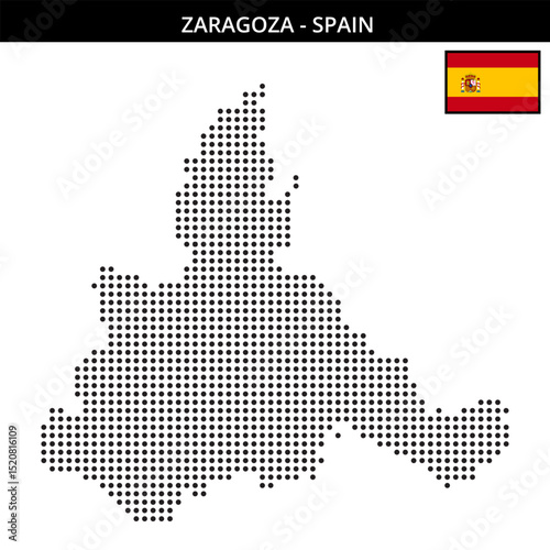 Medium dots map of zaragoza in Spain