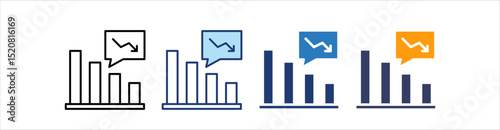 Decrease Icon Set Multiple Style Collection