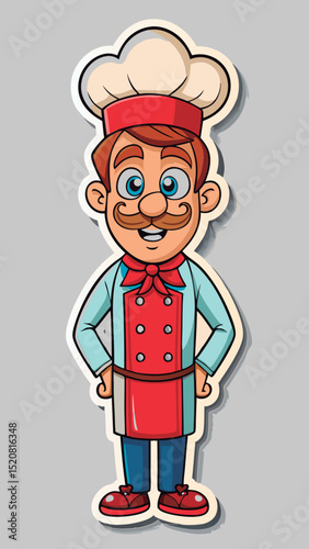 Vector illustration of a Happy chef character illustration.