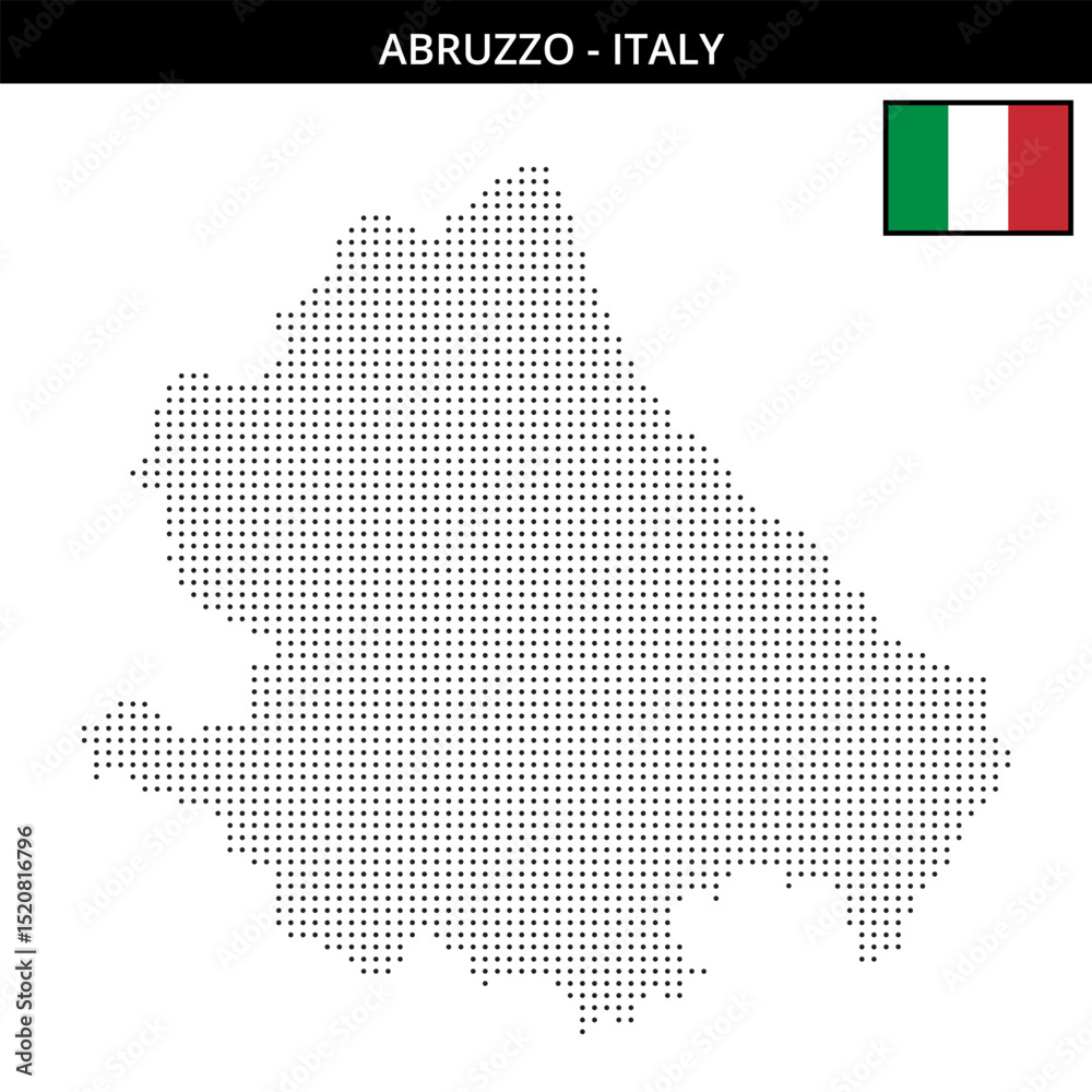 Fototapeta premium Small dots map of abruzzo in Italy
