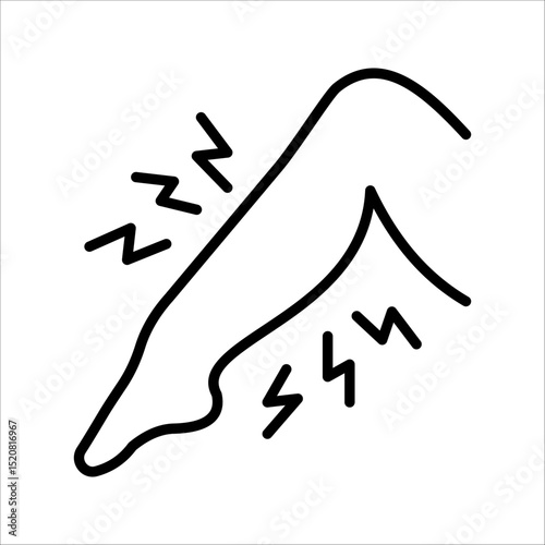 Leg pain  Icon Symbol isolated white background. vector illustration. color editable.
