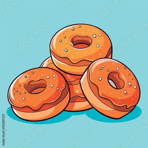 Stacked donuts. glazed and delicious.