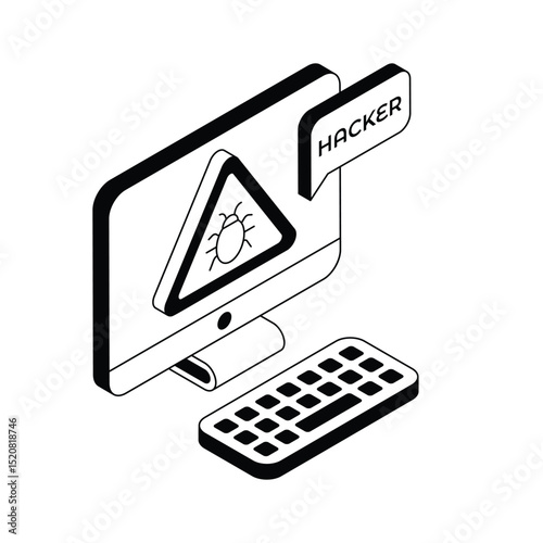 An isometric icon clearly showing a system bug error