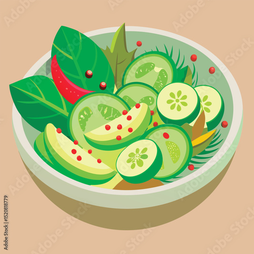 Fresh cucumber and avocado salad.