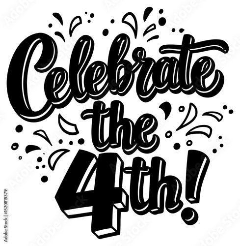 Celebrate the 4th with festive. bold typography. Graphic design with celebratory spirit. General public. holiday decorative item. home decor -