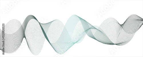 Abstract grey,green, smooth element swoosh speed wave modern stream background. Frequency sound wave lines and technology background, Design for brochure,Wallpaper, Business banner, poster.