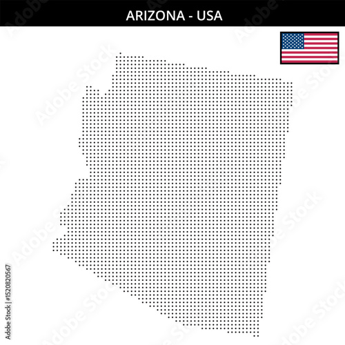 Small dots map of arizona in the USA
