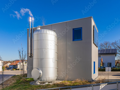 Modern combined heat and power plant in Waiblingen, Germany, powered by natural gas