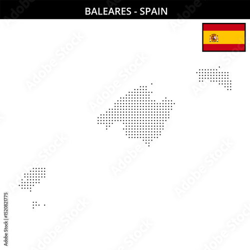 Small dots map of baleares in Spain