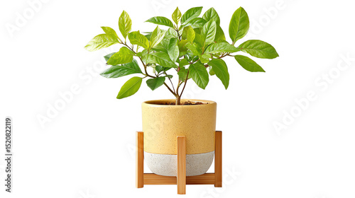 Stylish indoor plant in a decorative pot with vibrant green leaves, perfect for home decor and apartment aesthetics.