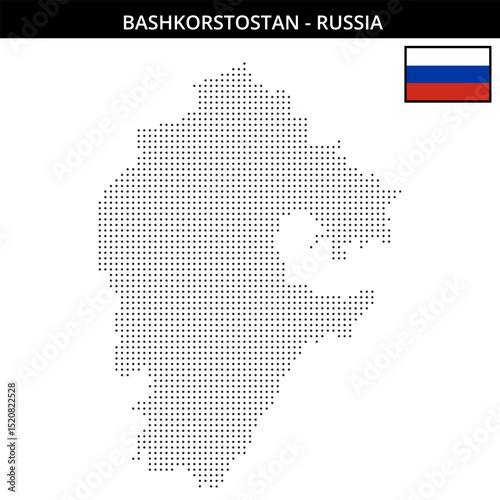 Small dots map of Bashkorstostan in Russia