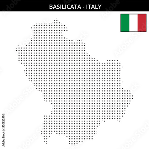 Small dots map of basilicata in Italy