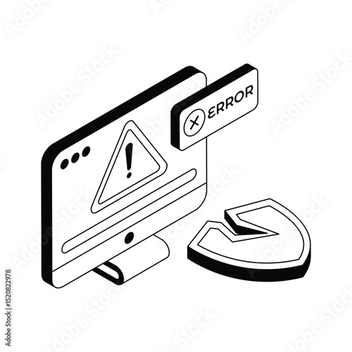 Check out this isometric icon of data security breach