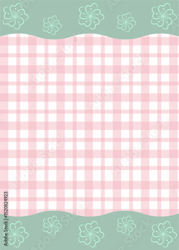 Floral Framed Gingham Template in Soft Color