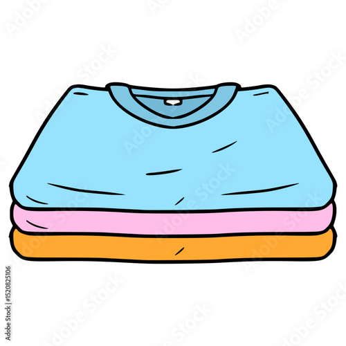 pile of folded clothes illustration hand drawn isolated vector