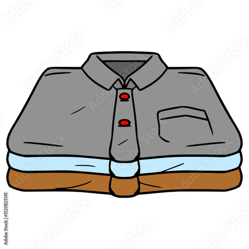 pile of folded clothes illustration hand drawn isolated vector