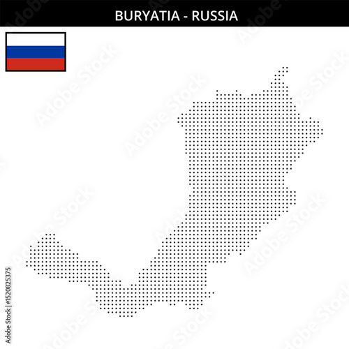 Small dots map of Buryatia in Russia