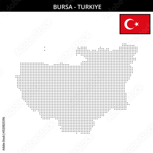 Small dots map of bursa in Turkiye