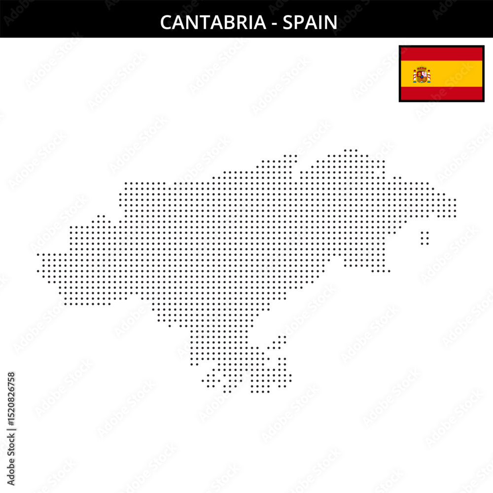 Fototapeta premium Small dots map of cantabria in Spain