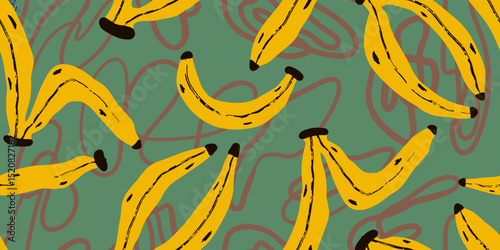Banana-themed illustration with hand-drawn flat style.