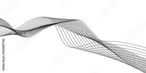 Abstract black background with a glowing abstract waves. Abstract wave element for design. Digital frequency track equalizer, Futuristic background design. Long exposure, Light painting photography.
