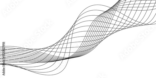 Abstract black background with a glowing abstract waves. Abstract wave element for design. Digital frequency track equalizer, Futuristic background design. Long exposure, Light painting photography.