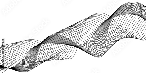 Abstract black background with a glowing abstract waves. Abstract wave element for design. Digital frequency track equalizer, Futuristic background design. Long exposure, Light painting photography.