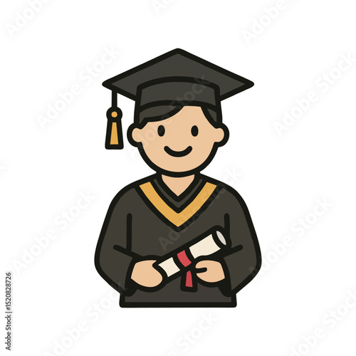 Graduation, cap milestone, diploma scroll, school pride, student event for academic vector illustration, education theme artwork, university moment