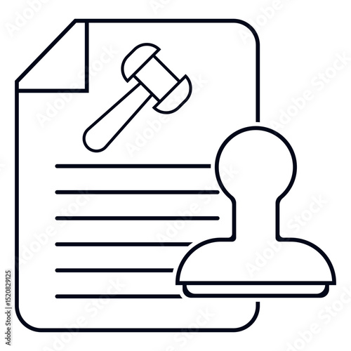 Notary Line Icon