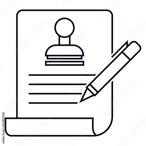 Notary Line Icon