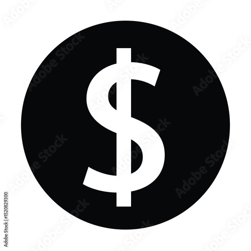 American dollar currency or dollar symbol flat icon