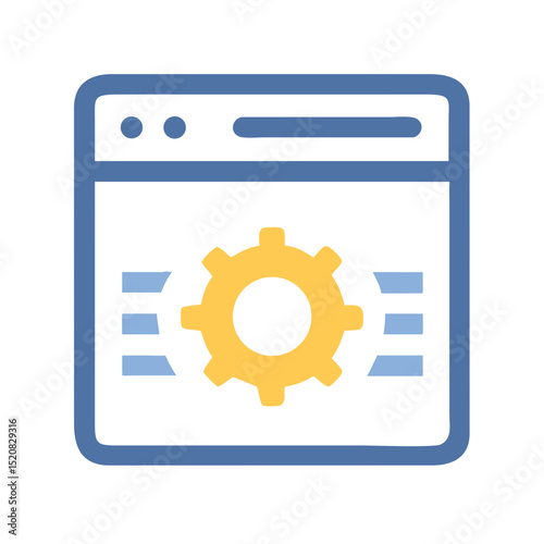 Web browser window with yellow gear icon