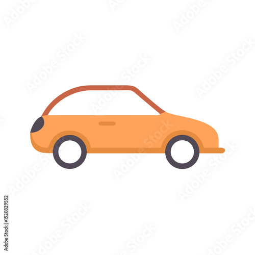 Orange car side view icon