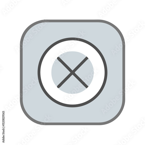Grey cancel icon inside soft rounded square