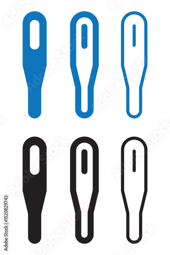 thermometer icon set. thermometer icon vector collection. thermometer solid and line icon style.