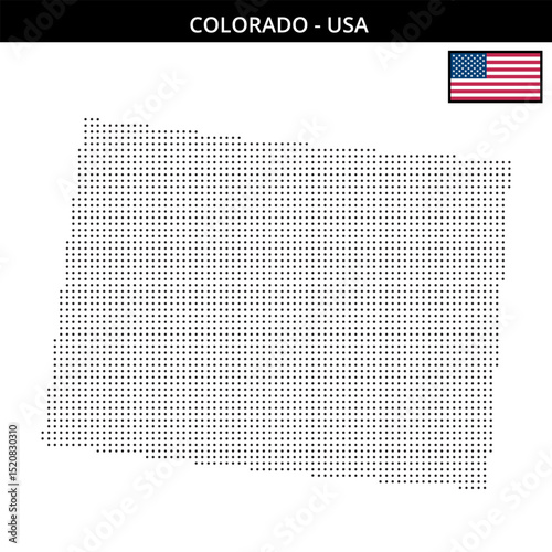 Small dots map of colorado in the USA