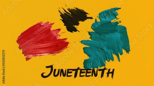 Colorful abstract background with flowing red, yellow, green, and black lines and bold 