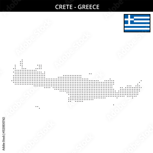 Small dots map of crete of greece