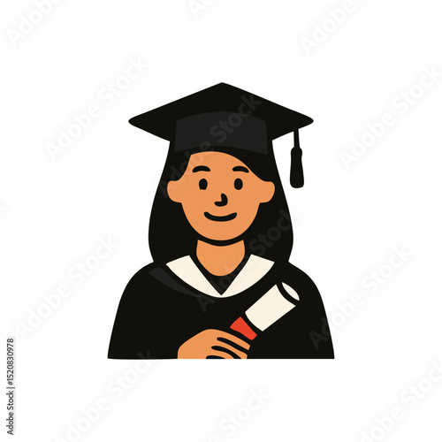 Graduation, cap and scroll, student moment, scholar pride, diploma vector for university event artwork, school celebration banner, academic design