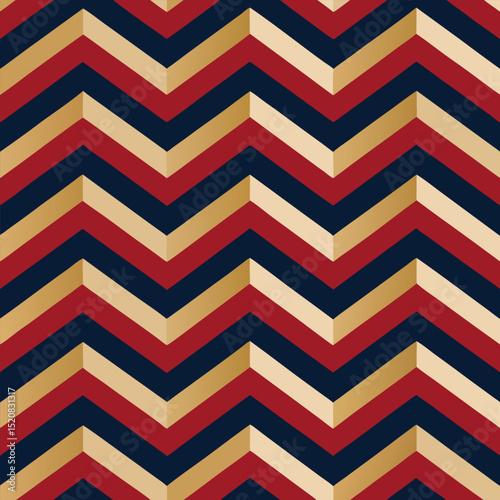 Pattern seamless chevron abstract wave background stripe gold luxury color and line. Geometric line vector. Christmas background.
