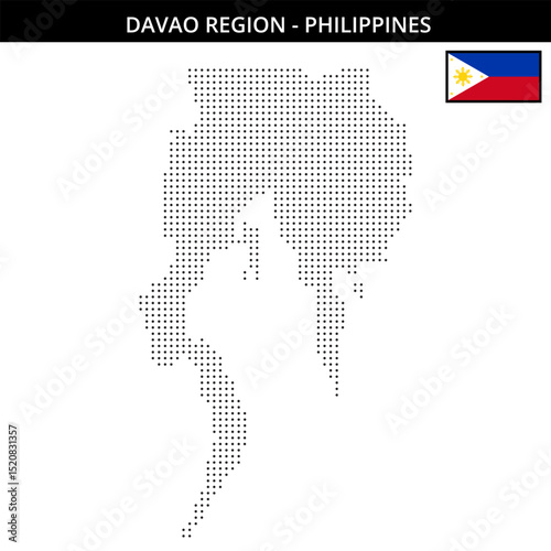 Small dots map of davao-region in Philippines