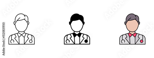 Doctor    Line, Glyph, and Fill Style Icon Set