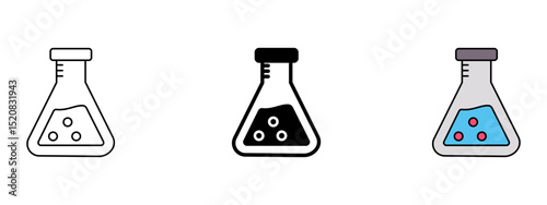 Lab Flask   Line, Glyph, and Fill Style Icon Set