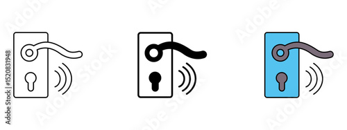 Door handle  Line, Glyph, and Fill Style Icon Set
