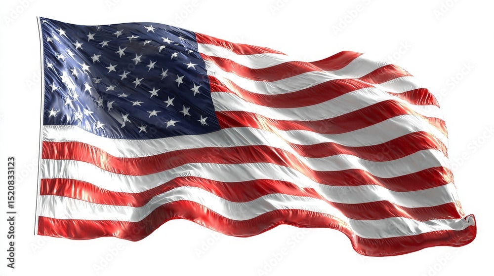 Fototapeta premium American flag display for flag day and memorial day outdoor setting vibrant usa flag concept